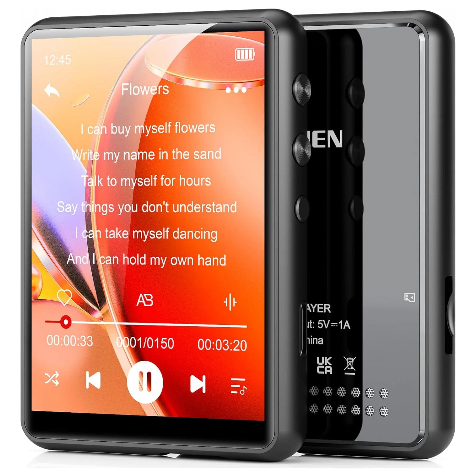 MECHEN 64GB MP3 Player Bluetooth 5.3 with 2.4" Full Touch ScreenSupport up to 128GB. (Black)