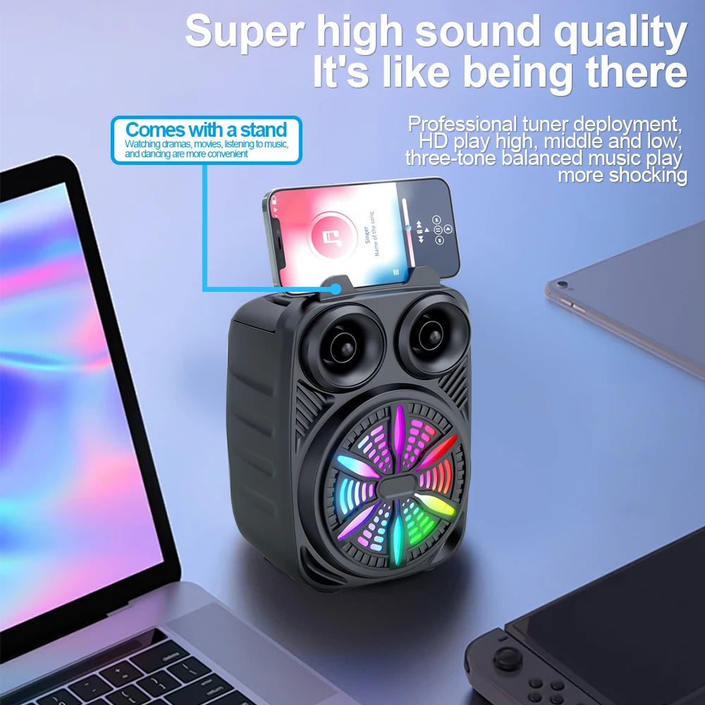 Bluetooth Wireless Speaker High Fidelity Noise 360°Surround Sound Support USB TF FM Wireless Sound Box for Indoor Outdoor