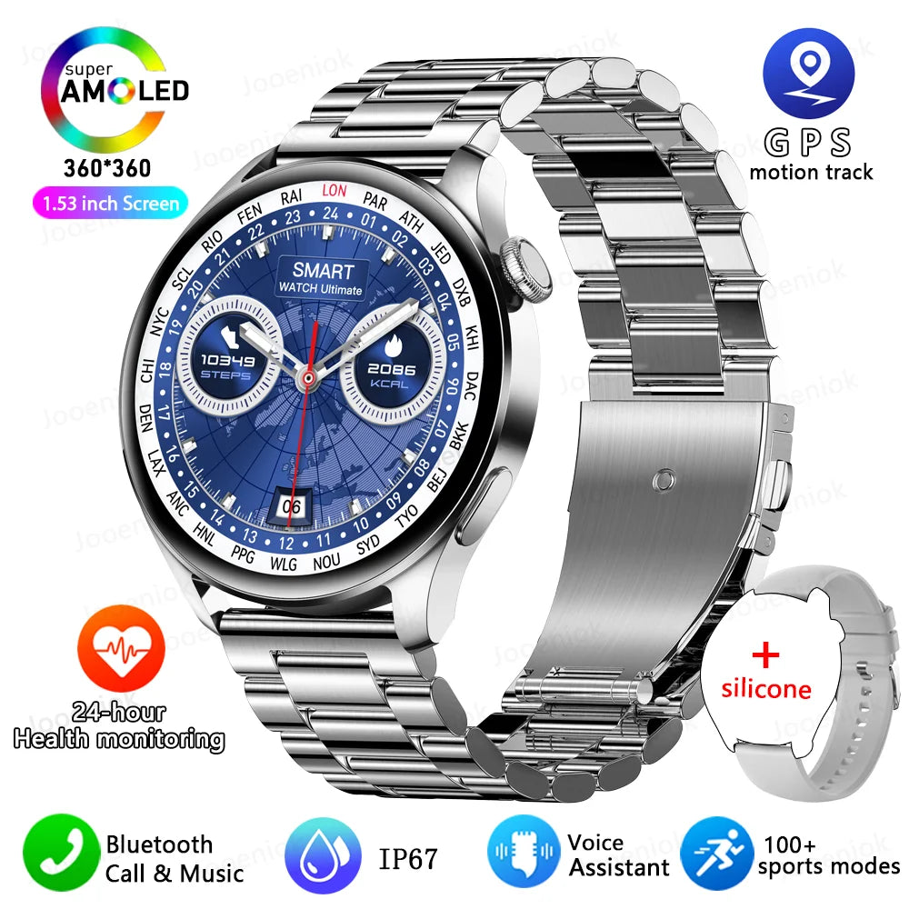 2025 New Sports Smart Watch Men Bluetooth Call Full Touch Screen Waterproof Heart Rate AI Vioce Music Smartwatch For Android IOS