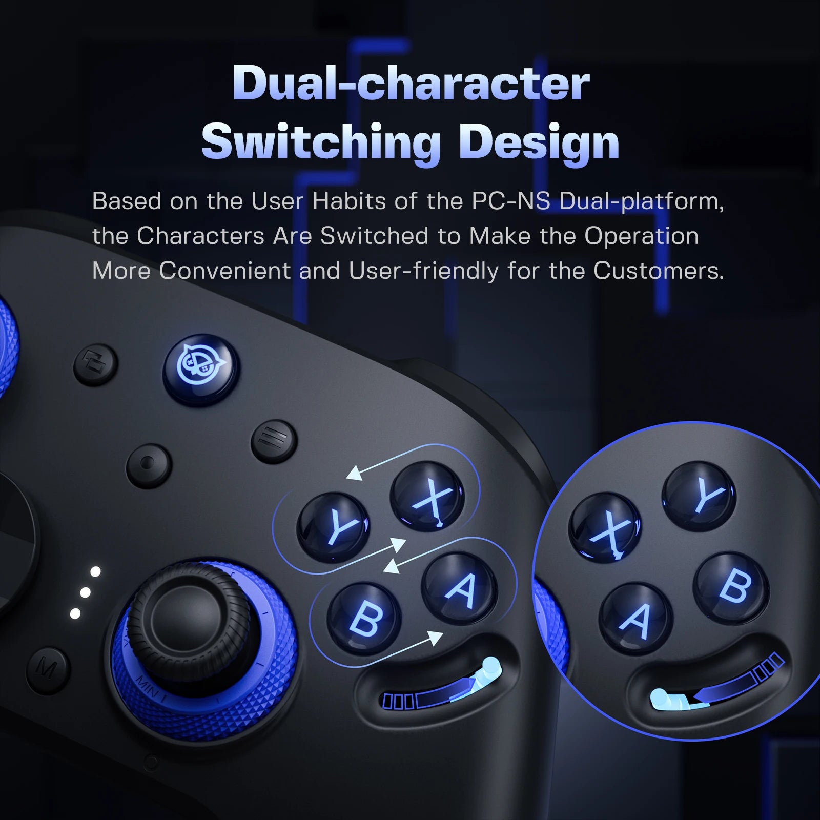 NYXI Imperial Wireless PC Controller - Ergonomic Design USB Gaming Controller for PC Games Switch Character switching