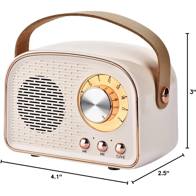 Retro Bluetooth Speakers USB AUX TF FM Radio Portable Mini Boombox Enhanced Bass For Table Home Outdoor Vintage Audio MP3