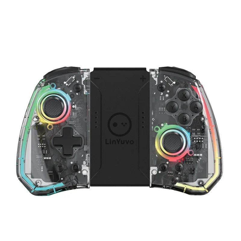Transparent Style Wireless Gamepad for Switch/OLED with Dual-Motor Vibration,Macro Keys.Controller for Switch Lite