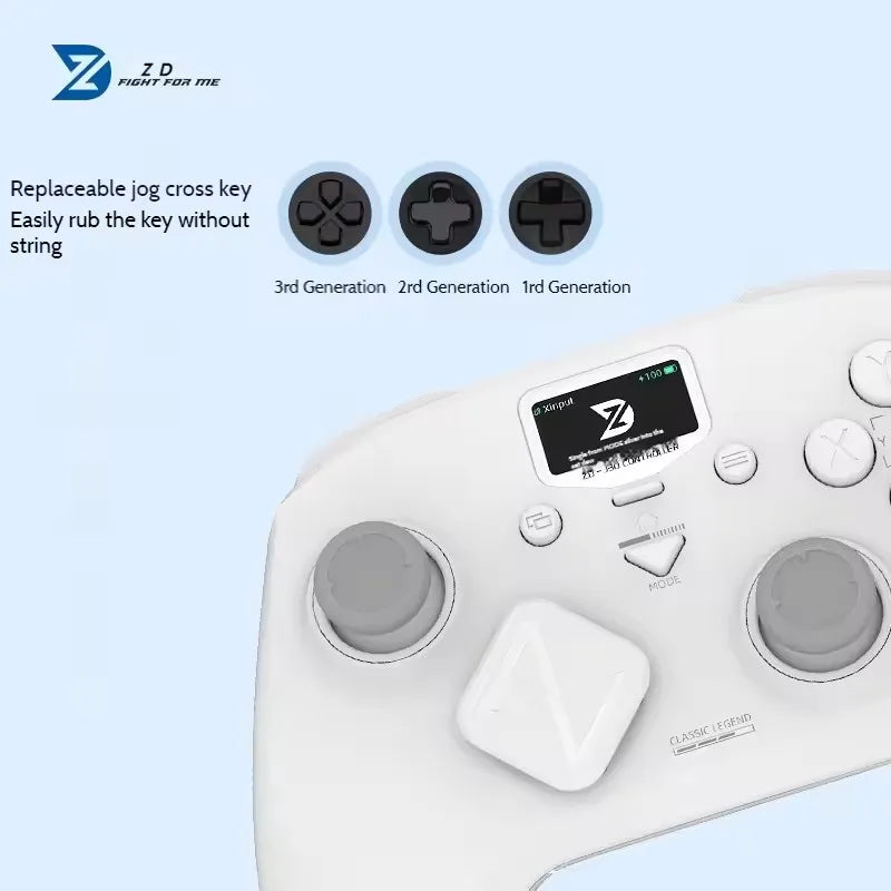 ZD Classic Legend 3-Mode Wireless LCD Control Screen Controller Dual Hall Trigger Joystick Switch/PC/NS Steam PC Game Controller