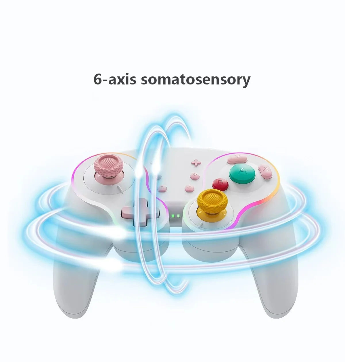 LinYuvo Gamepad for Nintendo Switch/Tablet/Android/PC with Wireless Charging Base Stand, Mechanical Button Game Controller