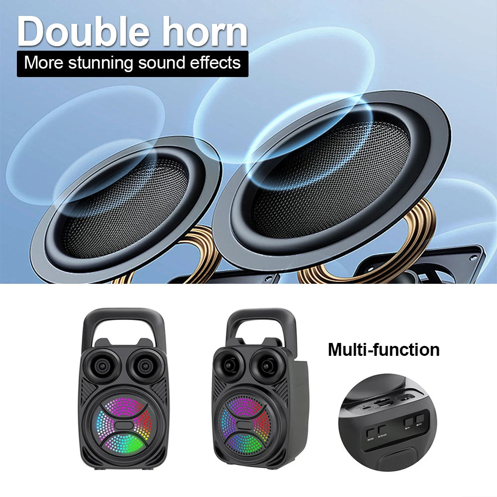3 Inch Car Wireless Bluetooth 5.0 Speaker Dual Speakers Large Volume Portable Outdoor High-quality Home Audio Square Dance