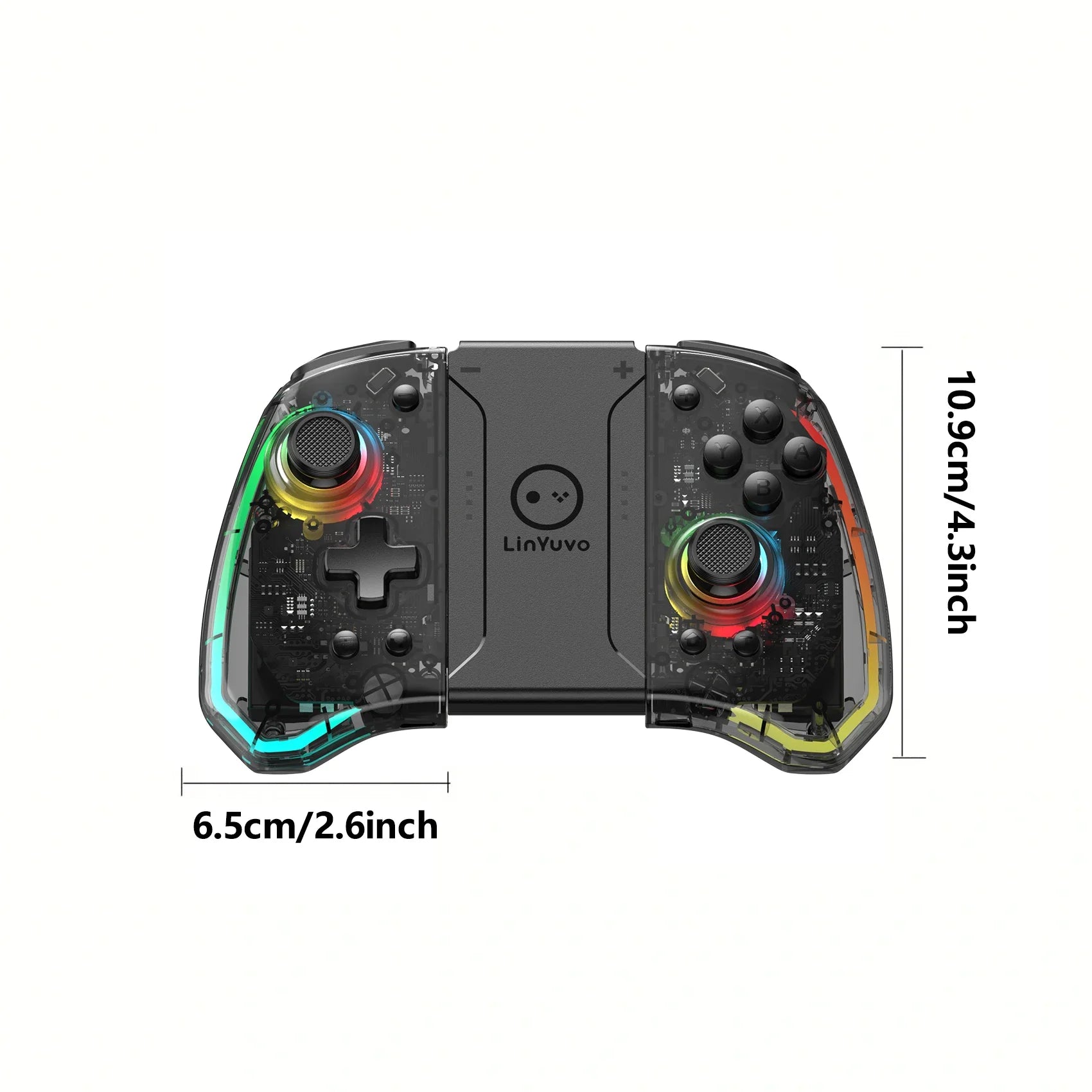 Transparent Style Wireless Gamepad for Switch/OLED with Dual-Motor Vibration,Macro Keys.Controller for Switch Lite