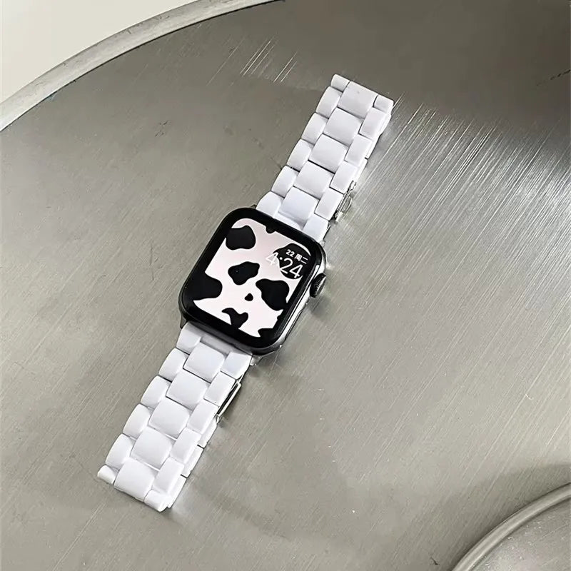 Candy Color Acrylic Watch Strap for Apple Watch 40mm Band 38 41 42 44 45 49mm Fashion Bracelet for iWatch Series 9 8 7 SE 6 5 4