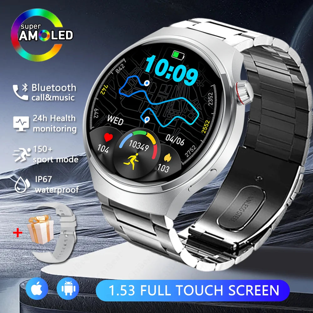 2025 New Upgrad Watch 4 Pro GPS Tacking Smart Watch Men Bluetooth Call 1.53 INCH Sports Bracelet IP68 Waterproof Smartwatches