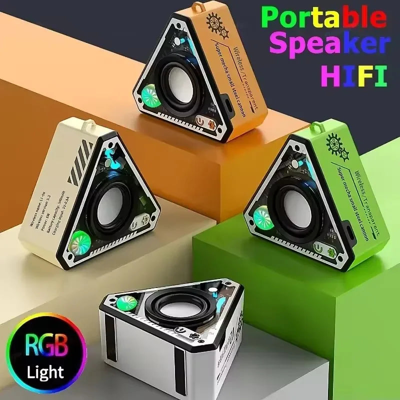 V2 New Cross-Border Mecha Style Mini Bluetooth Audio Subwoofer Stereo Outdoor Portable Colorful Wireless Speaker