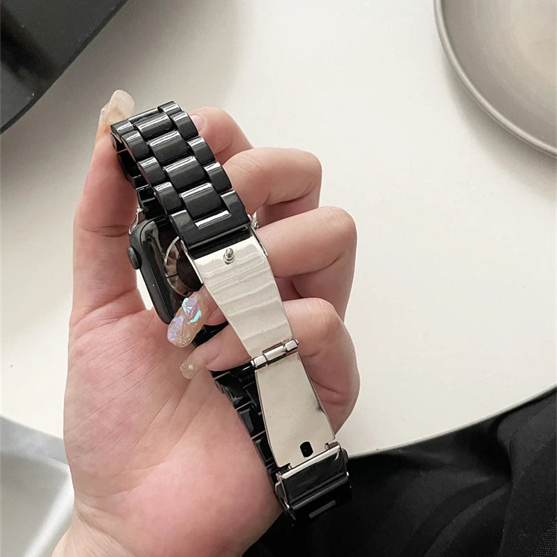 Candy Color Acrylic Watch Strap for Apple Watch 40mm Band 38 41 42 44 45 49mm Fashion Bracelet for iWatch Series 9 8 7 SE 6 5 4