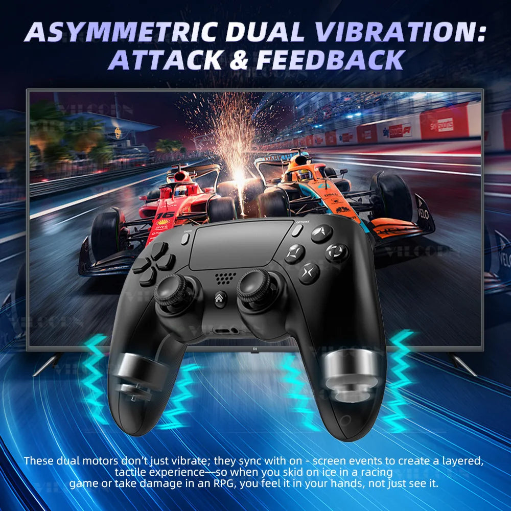 Wireless Gamepad for P4 Bluetooth-compatible Game Controller for P4 Slim/P4 Pro/Steam Platform Win 10 PC Joystick