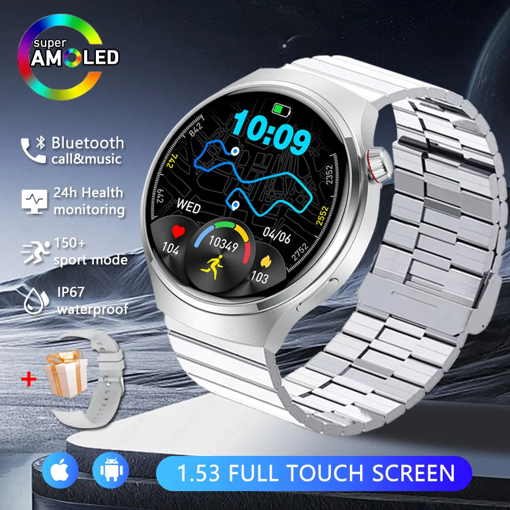 2025 New Upgrad Watch 4 Pro GPS Tacking Smart Watch Men Bluetooth Call 1.53 INCH Sports Bracelet IP68 Waterproof Smartwatches