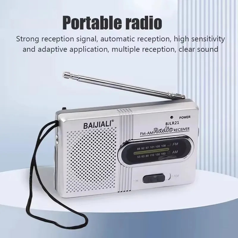 BC-R21 Mini Radio AM FM Battery Operated Portable Radio Best Reception Longest Lasting For Running Walking Home Soundbox