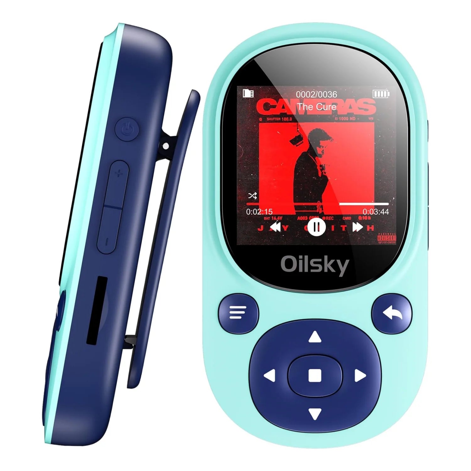 64GB Clip MP3 Player Bluetooth 5.3, Oilsky Children's Music Player with Pedometer Support up to 128GB