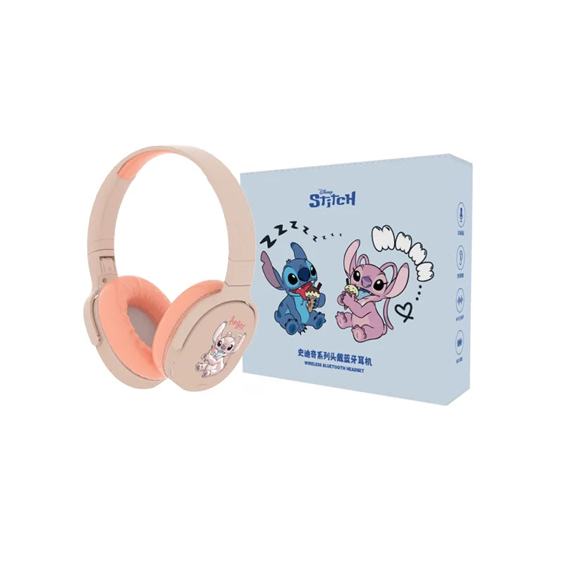 P2961 Disney Stitch Wireless Bluetooth Headphones HiFi Stereo Over Ear Headset Gamer Music Sports Earphones TF/AUX with HD Mic
