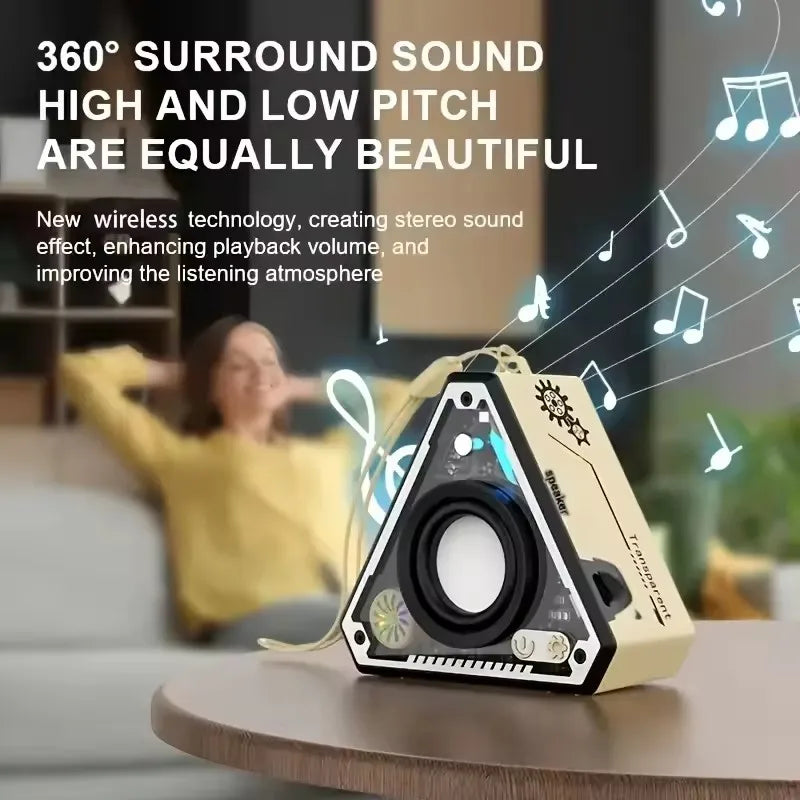 V2 New Cross-Border Mecha Style Mini Bluetooth Audio Subwoofer Stereo Outdoor Portable Colorful Wireless Speaker
