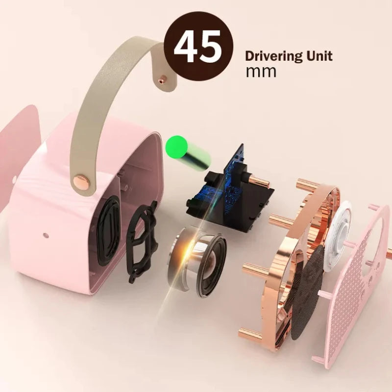 Retro Bluetooth-compatible Speaker Cute Mini Speaker with FM Radio Wireless Speaker with TWS Music Player Hifi Stereo TF USB