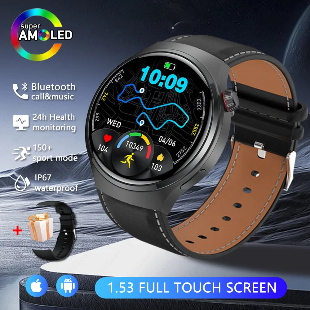 2025 New Upgrad Watch 4 Pro GPS Tacking Smart Watch Men Bluetooth Call 1.53 INCH Sports Bracelet IP68 Waterproof Smartwatches