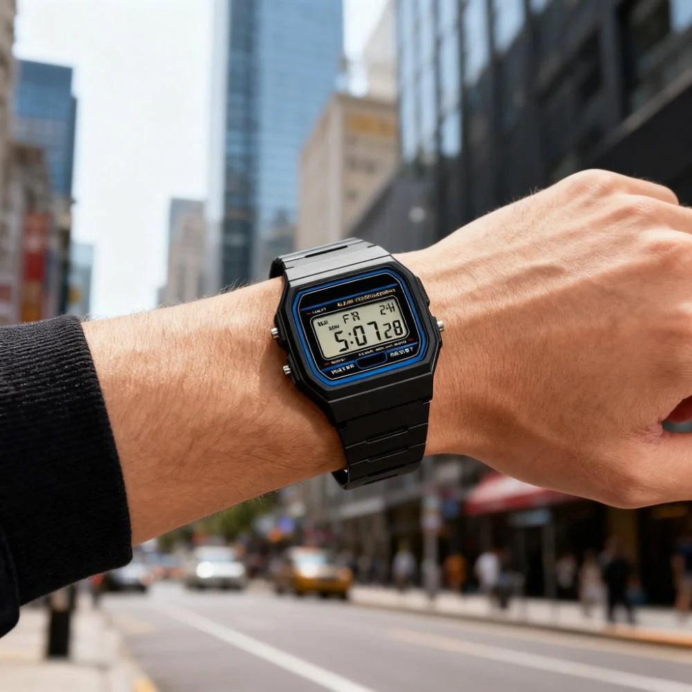 Men's Sports-Casual Minimalist Square LED Watch: Digital Display Design, Perfect for Daily Wear & Students