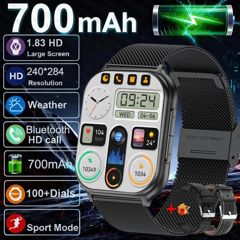 New Fashion Women 700mAh Lady fashion Smart Watch Men Heart Rate Blood oxygen Fitness Tracker Bluetooth Call Smartwatch Man