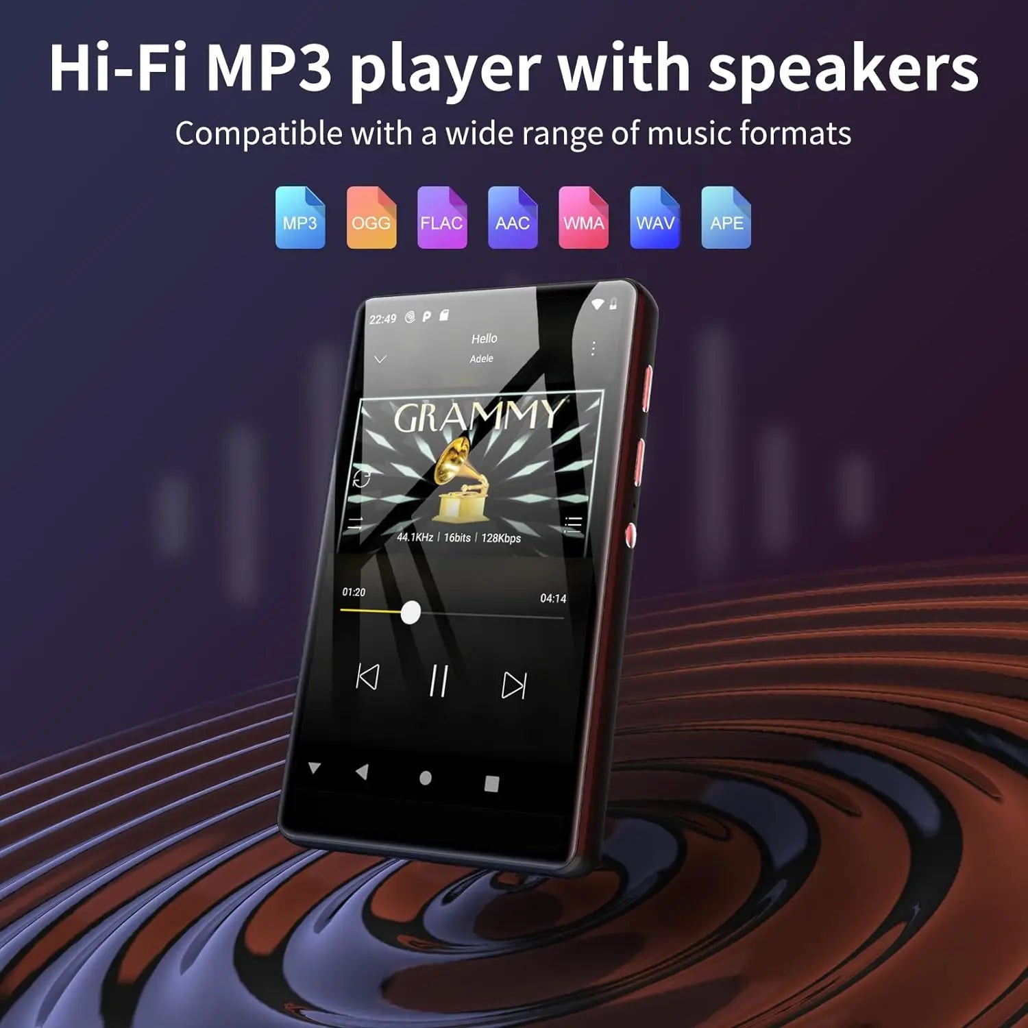80GB (64GB+16GB) MP3 player for Android with Bluetooth and WiFi, 4.0-inch full touch screen Built-in speakers, browser support