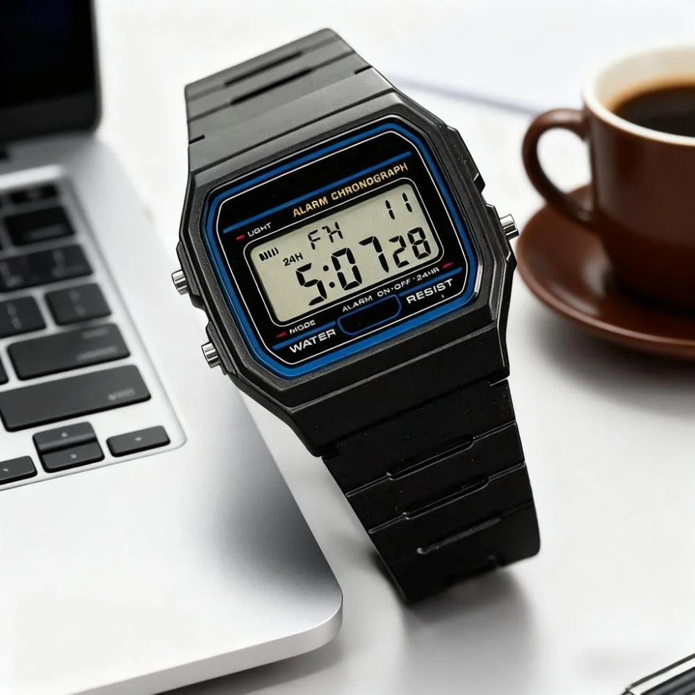 Men's Sports-Casual Minimalist Square LED Watch: Digital Display Design, Perfect for Daily Wear & Students