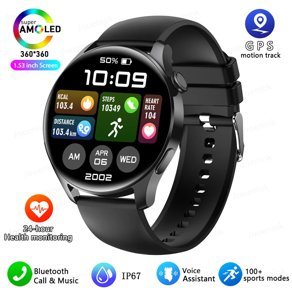 2025 New Sports Smart Watch Men Bluetooth Call Full Touch Screen Waterproof Heart Rate AI Vioce Music Smartwatch For Android IOS