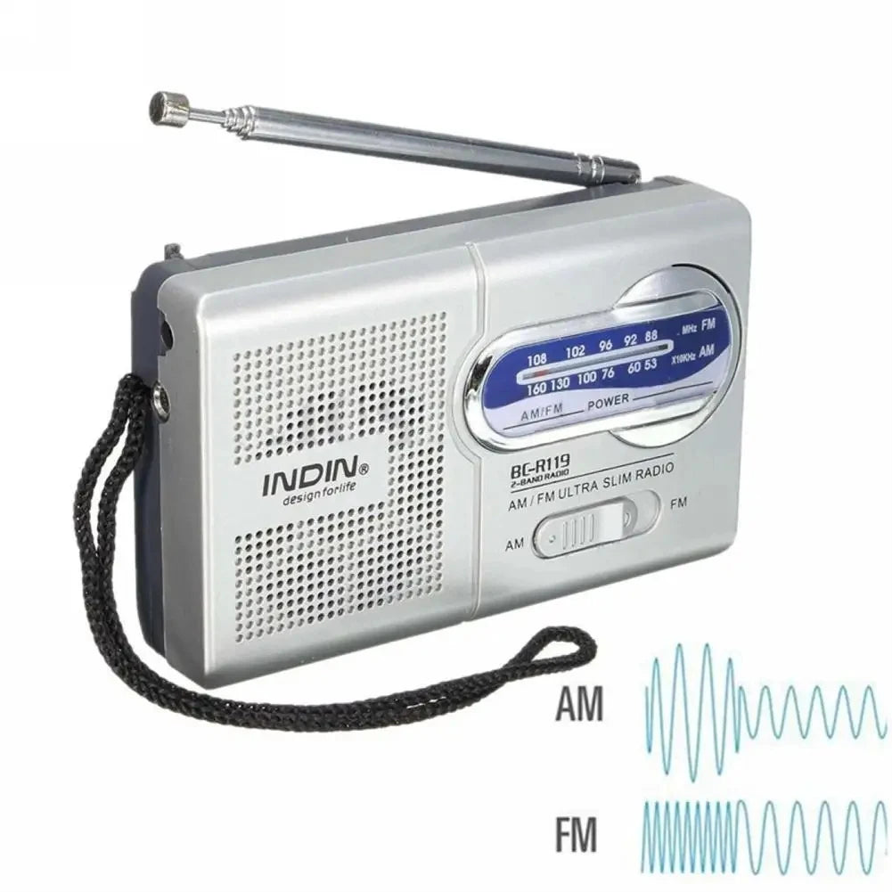 BC-R119 AM FM Radio Emergency AM FM 2 AA Battery Operated Portable Radio Stereo Sound Best Reception For Elder Home