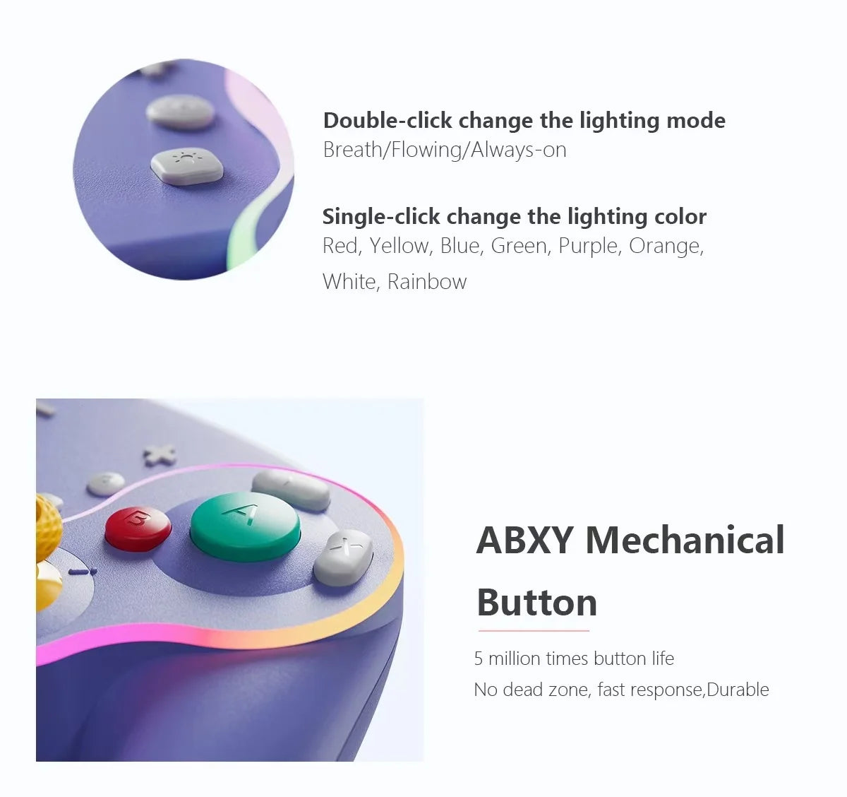 LinYuvo Gamepad for Nintendo Switch/Tablet/Android/PC with Wireless Charging Base Stand, Mechanical Button Game Controller