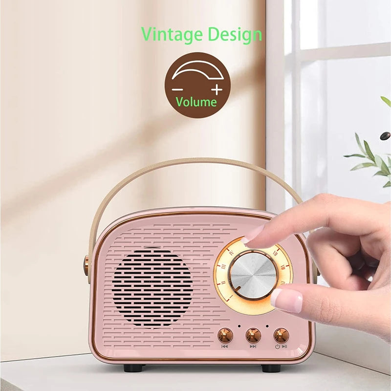 Retro Bluetooth Speakers USB AUX TF FM Radio Portable Mini Boombox Enhanced Bass For Table Home Outdoor Vintage Audio MP3