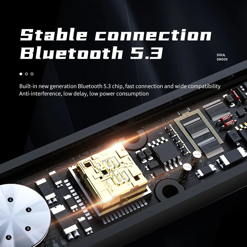 Wireless Bluetooth Digital Display Headset Bluetooth 5.3 Headset Sports HIFI Dual Noise Reduction Low Latency Earphone