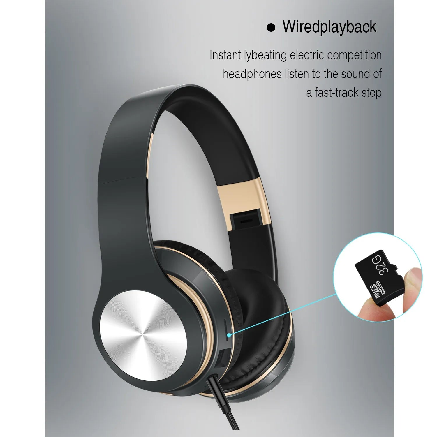 Bluetooth Earphones Over-ear Foldable Computer Wireless Headphones with Mic Noise Cancellation HIFI Stereo Gaming Headset