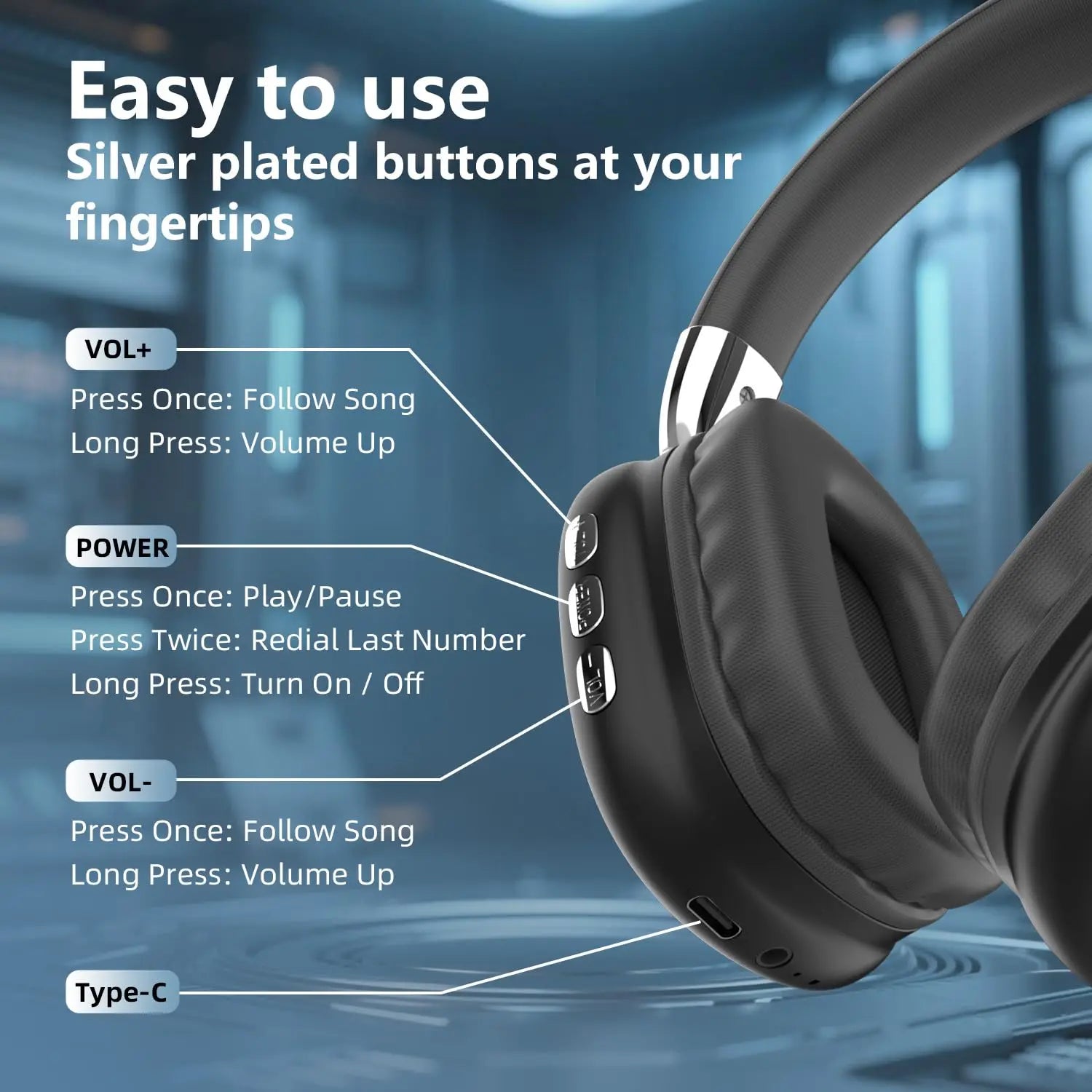 New Wireless Headset, Hifi Clear Call, Comfortable Fit With Head, Foldable, Rotatable, Stretchable. Compatible with Mobile Phone