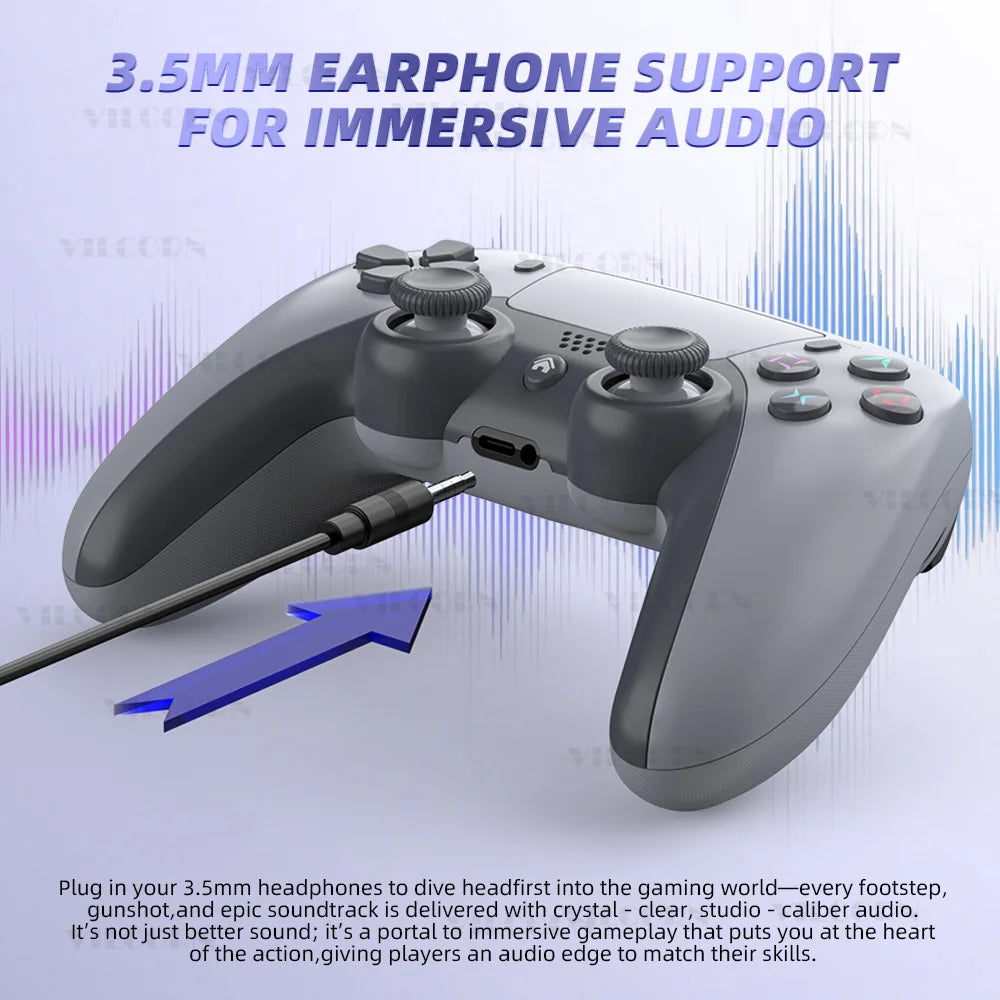 Wireless Gamepad for P4 Bluetooth-compatible Game Controller for P4 Slim/P4 Pro/Steam Platform Win 10 PC Joystick