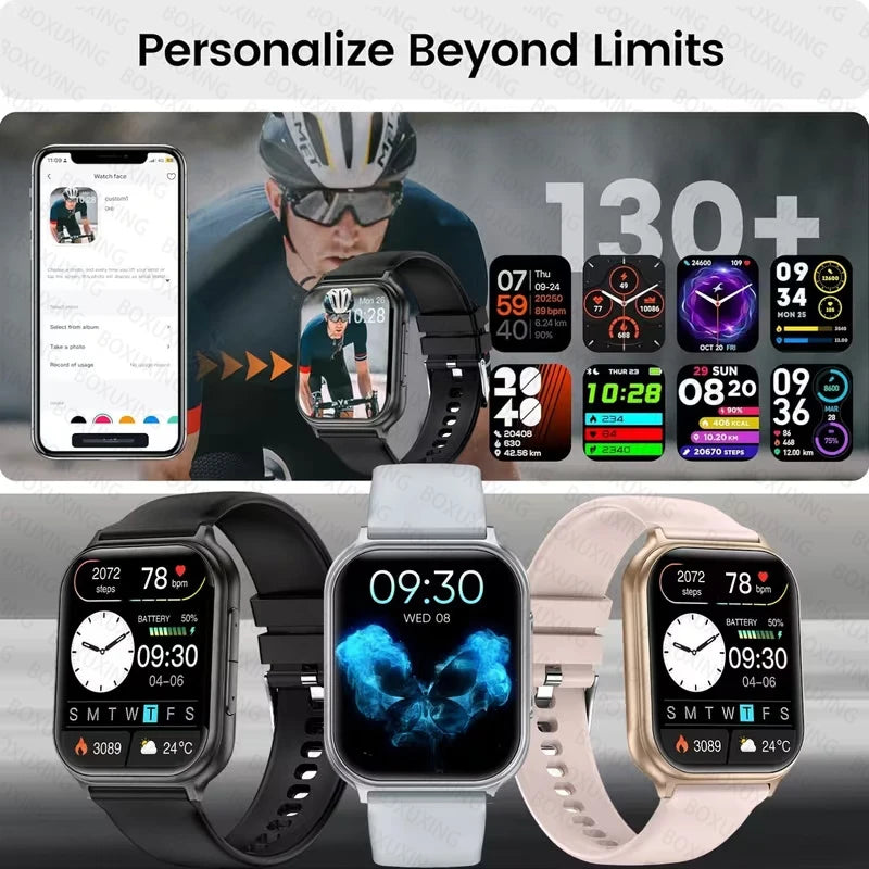 New Fashion Women 700mAh Lady fashion Smart Watch Men Heart Rate Blood oxygen Fitness Tracker Bluetooth Call Smartwatch Man