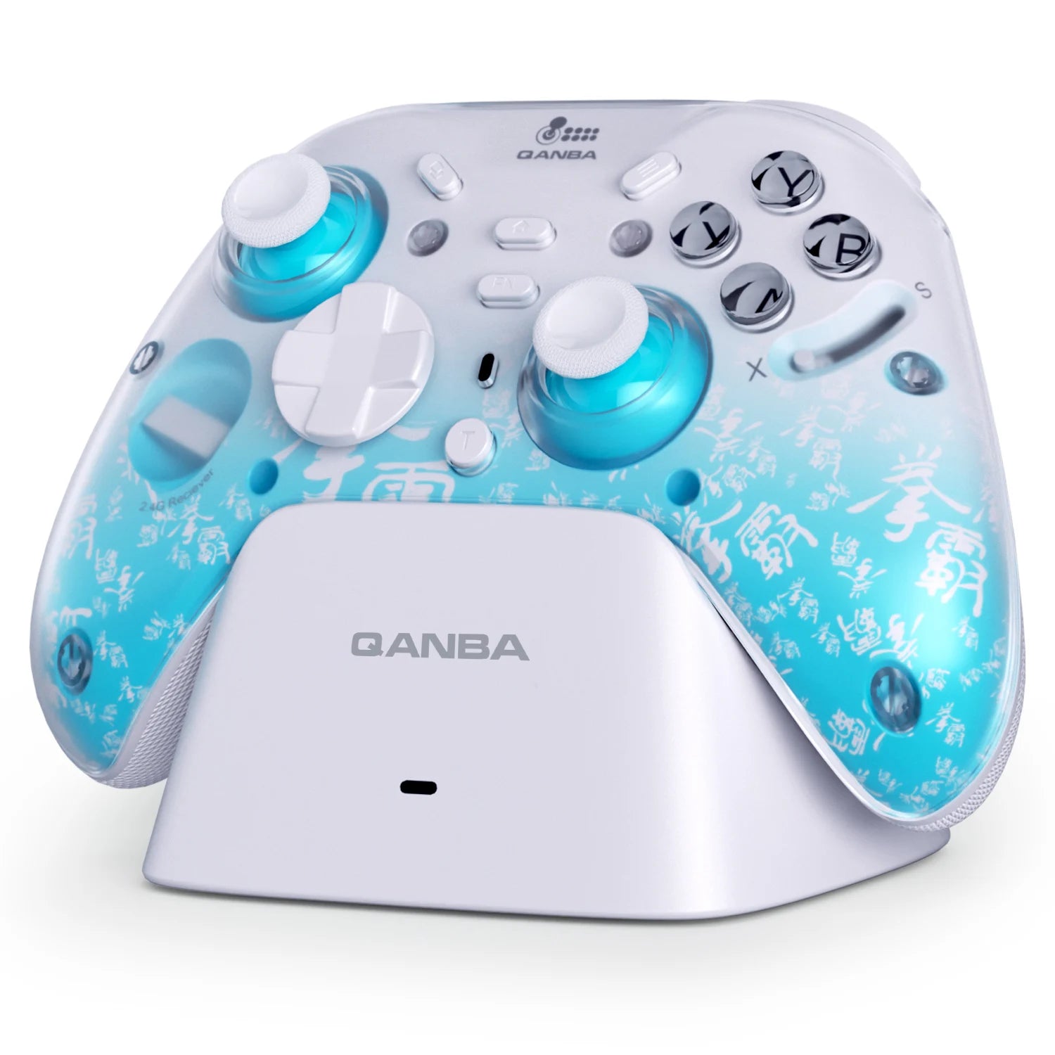 QANBA Phantom Wireless Game Controller, 2.4G/Bluetooth/Wired, Hall Joystick, Compatible with PC/Android/iOS/TV