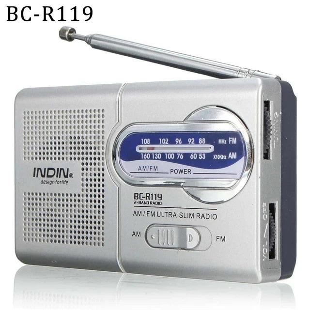 BC-R119 AM FM Radio Emergency AM FM 2 AA Battery Operated Portable Radio Stereo Sound Best Reception For Elder Home