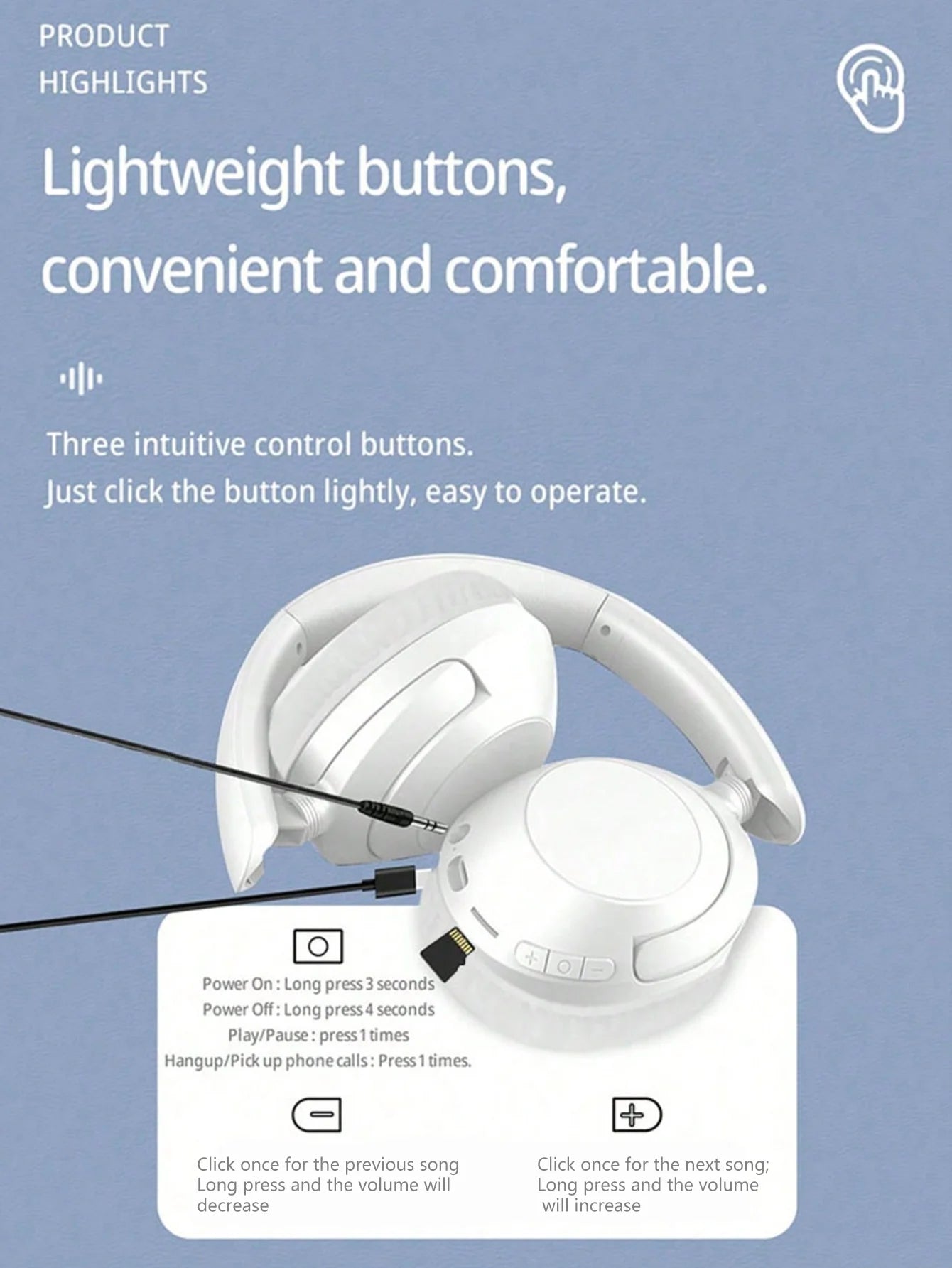 Wireless Bluetooth over-ear headphones, with long battery life and low latency, rotatable and foldable gaming sports headphones