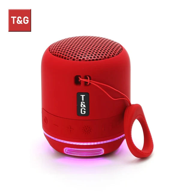 Mini Bluetooth Speaker LED Light Wireless Bass Box Player Stereo Subwoofer Portable Outdoor Speaker With TF Card FM Radio TG294