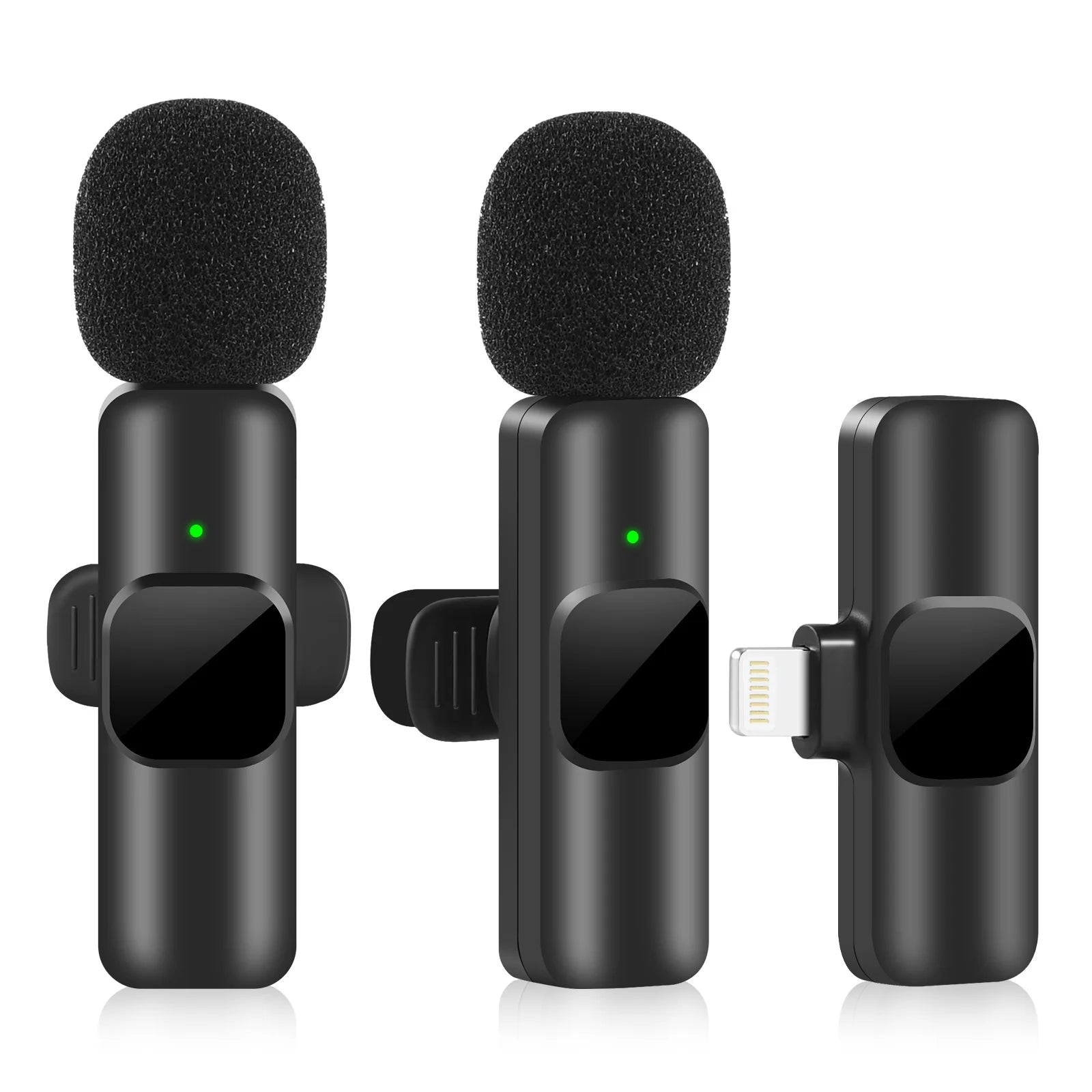 Wireless Lavalier Microphone Portable Audio Video Recording Mini Mic for iPhone Android Live Broadcast Gaming Phone Mic