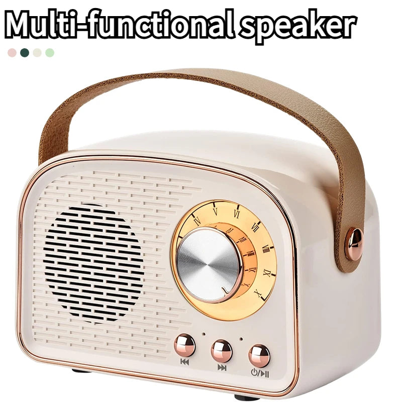 Retro Bluetooth Speakers USB AUX TF FM Radio Portable Mini Boombox Enhanced Bass For Table Home Outdoor Vintage Audio MP3