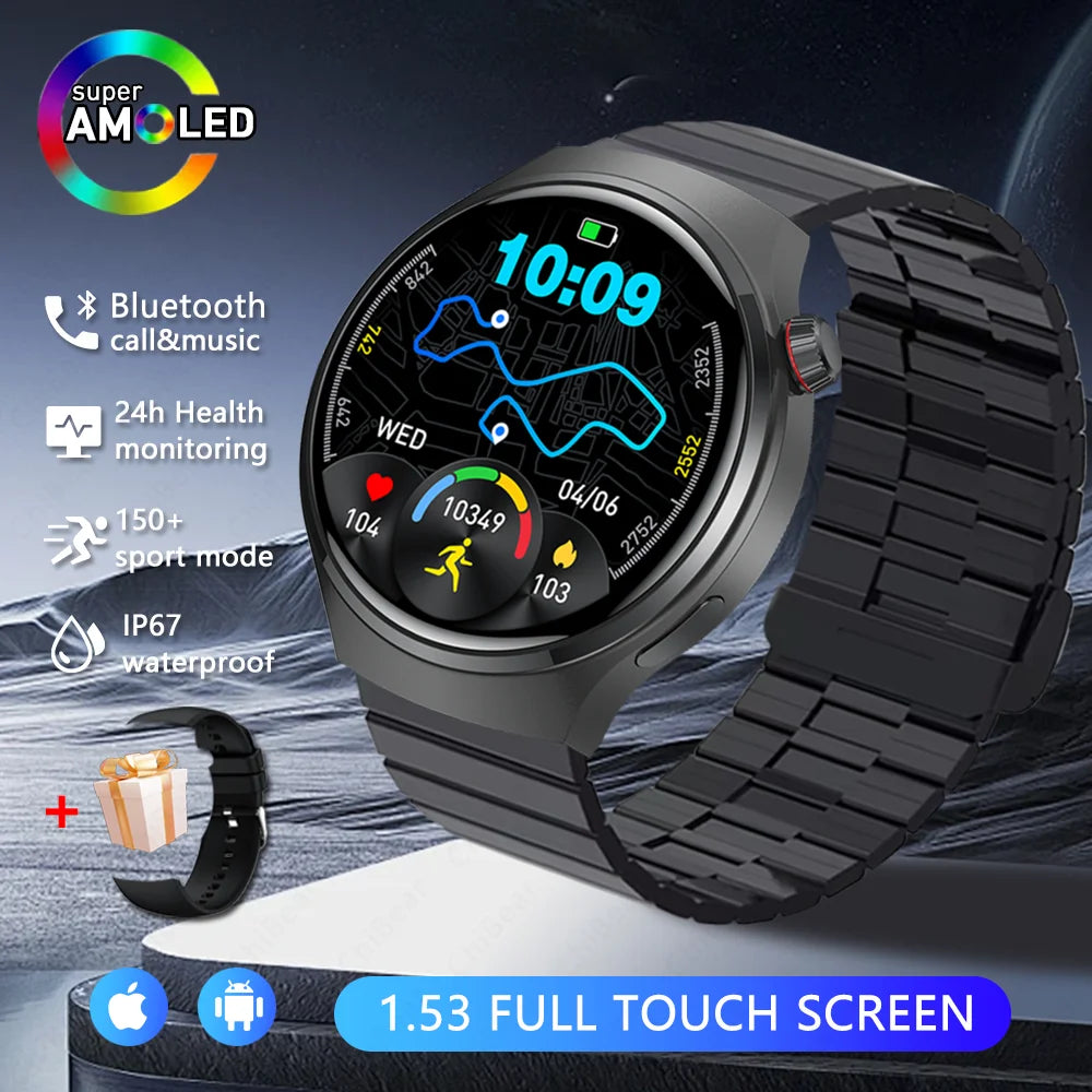 2025 New Upgrad Watch 4 Pro GPS Tacking Smart Watch Men Bluetooth Call 1.53 INCH Sports Bracelet IP68 Waterproof Smartwatches