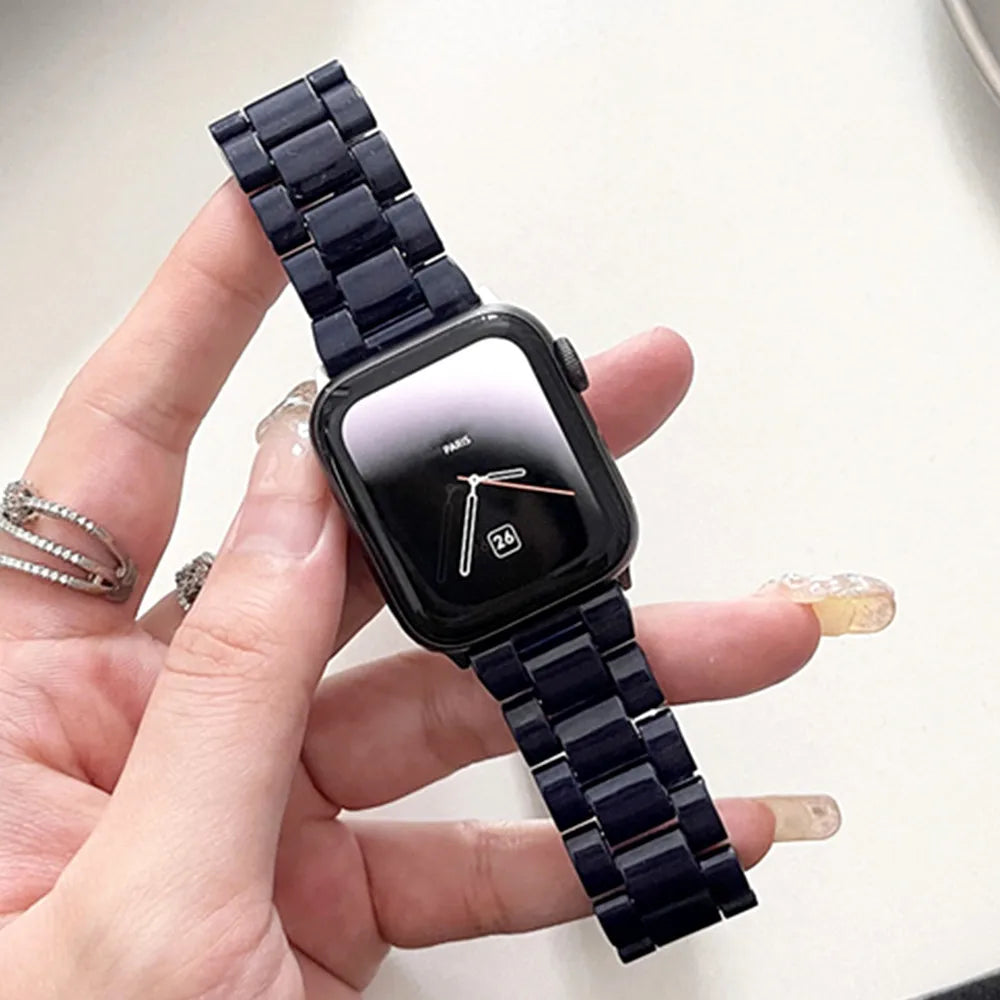 Candy Color Acrylic Watch Strap for Apple Watch 40mm Band 38 41 42 44 45 49mm Fashion Bracelet for iWatch Series 9 8 7 SE 6 5 4