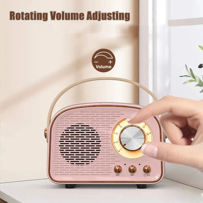 Retro Bluetooth-compatible Speaker Cute Mini Speaker with FM Radio Wireless Speaker with TWS Music Player Hifi Stereo TF USB