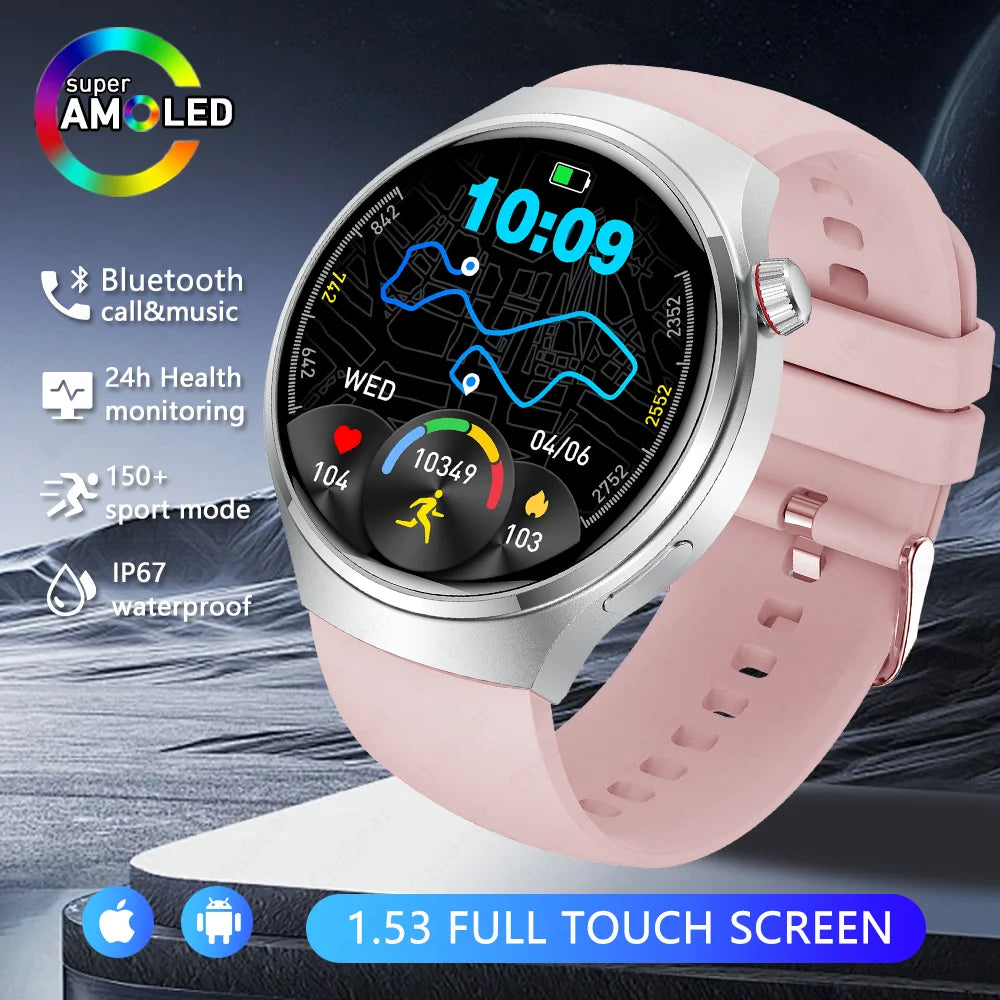2025 New Upgrad Watch 4 Pro GPS Tacking Smart Watch Men Bluetooth Call 1.53 INCH Sports Bracelet IP68 Waterproof Smartwatches