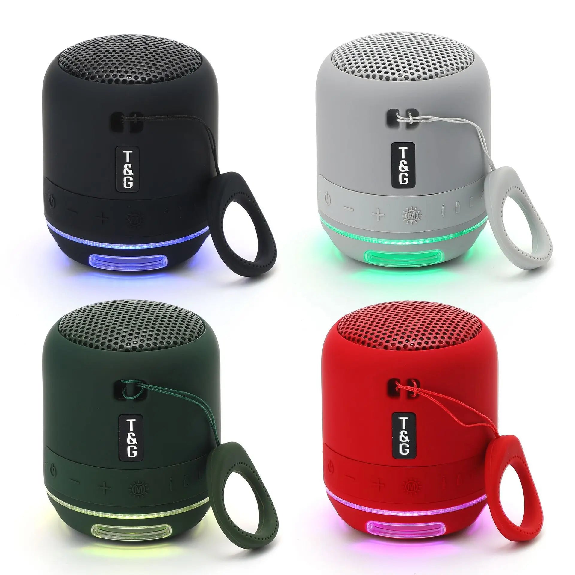 Mini Bluetooth Speaker LED Light Wireless Bass Box Player Stereo Subwoofer Portable Outdoor Speaker With TF Card FM Radio TG294