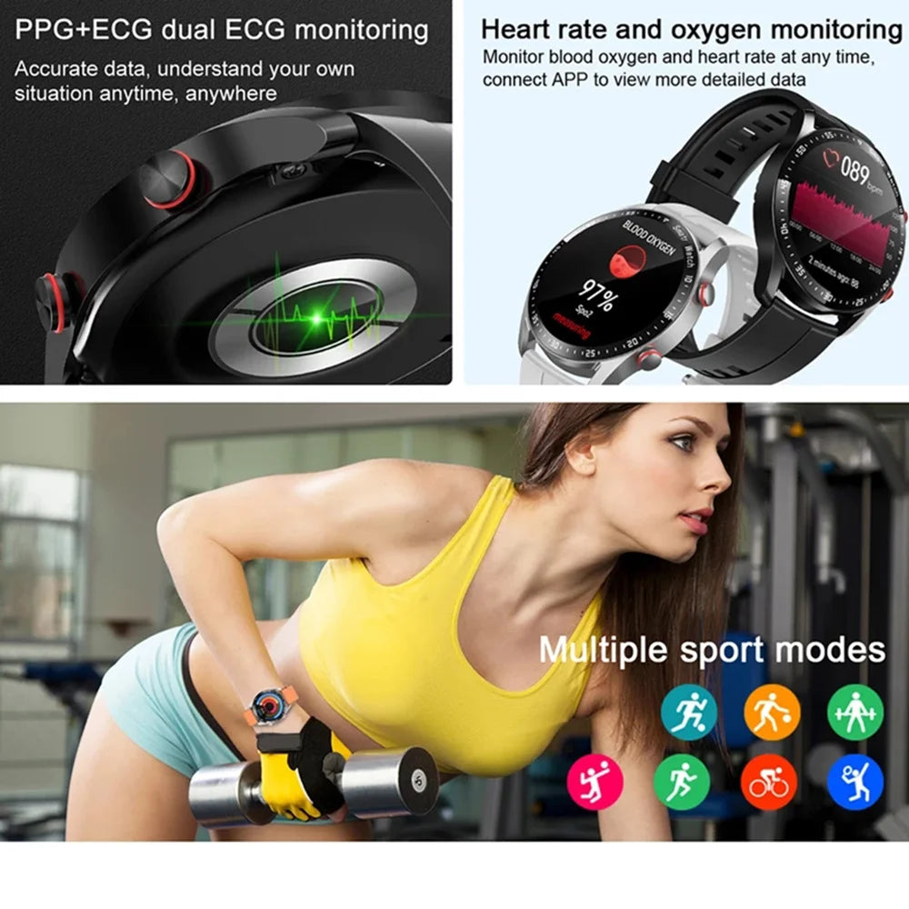 Outdoor Sports Smartwatch Men ECG+PPG Bluetooth Call HD Screen Sports Heart Rate Waterproof Smart Watch For Android IOS 2025 New