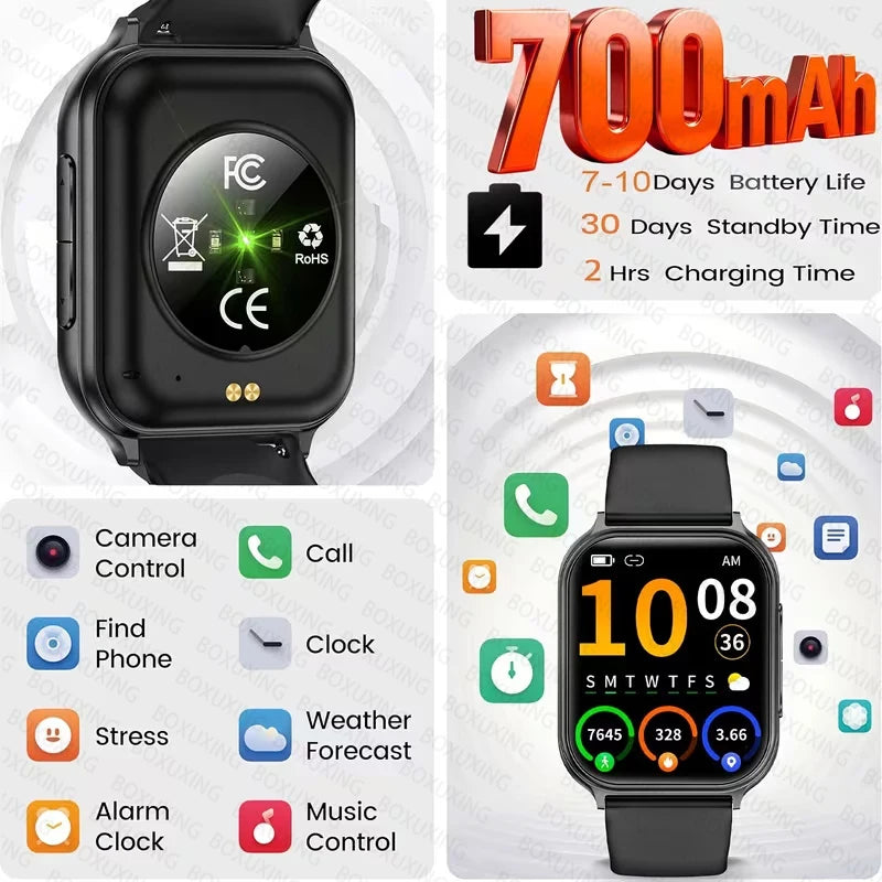 New Fashion Women 700mAh Lady fashion Smart Watch Men Heart Rate Blood oxygen Fitness Tracker Bluetooth Call Smartwatch Man