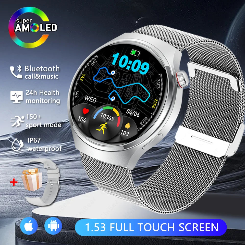 2025 New Upgrad Watch 4 Pro GPS Tacking Smart Watch Men Bluetooth Call 1.53 INCH Sports Bracelet IP68 Waterproof Smartwatches