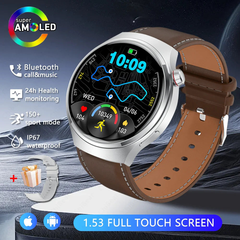 2025 New Upgrad Watch 4 Pro GPS Tacking Smart Watch Men Bluetooth Call 1.53 INCH Sports Bracelet IP68 Waterproof Smartwatches